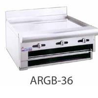 American Range ARGB48 Raised Griddle Broiler Combo Countertop Gas 48 Wide20000 BTU Every 12 34 Thick Plate Manual Controls